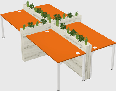 Rectangular shared desk