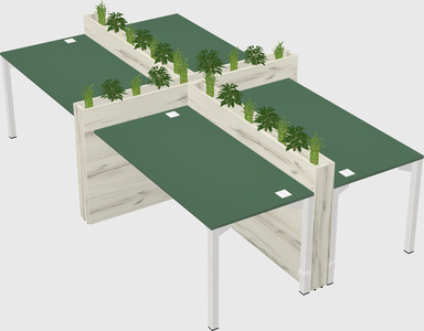 Rectangular shared desk