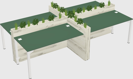 Rectangular shared desk