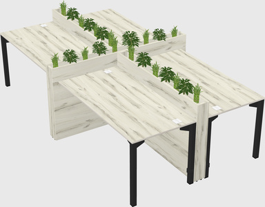 Rectangular shared desk