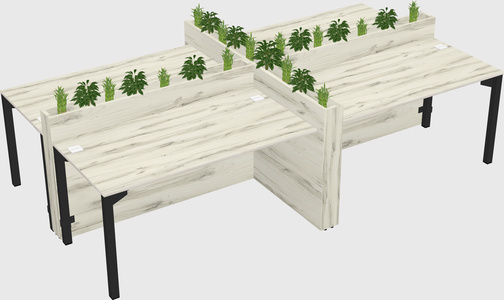 Rectangular shared desk
