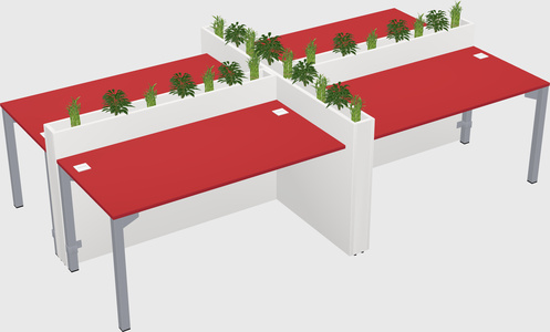 Rectangular shared desk