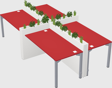 Rectangular shared desk