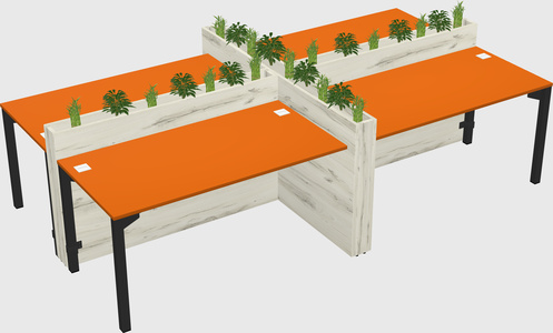 Rectangular shared desk