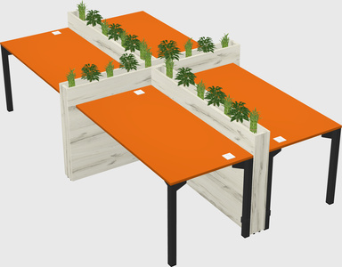 Rectangular shared desk