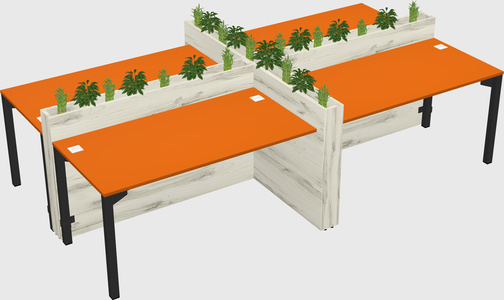 Rectangular shared desk