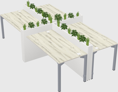Rectangular shared desk