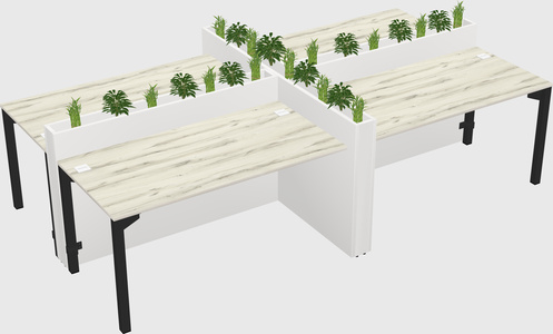 Rectangular shared desk