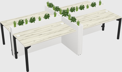 Rectangular shared desk