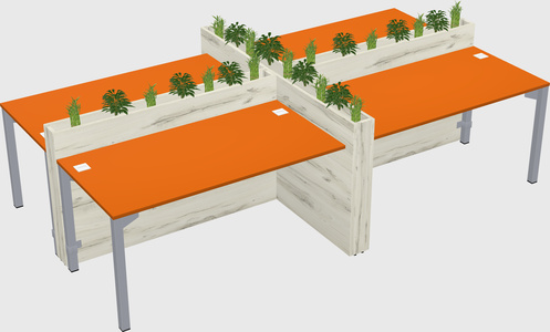 Rectangular shared desk