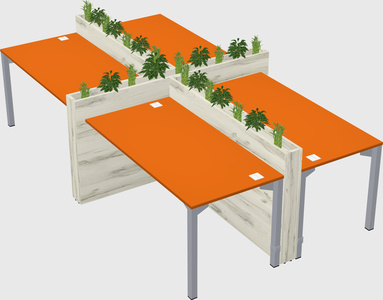 Rectangular shared desk