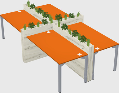 Rectangular shared desk