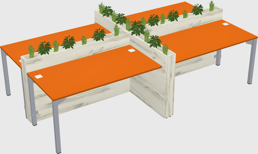 Rectangular shared desk