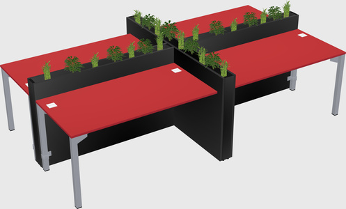 Rectangular shared desk