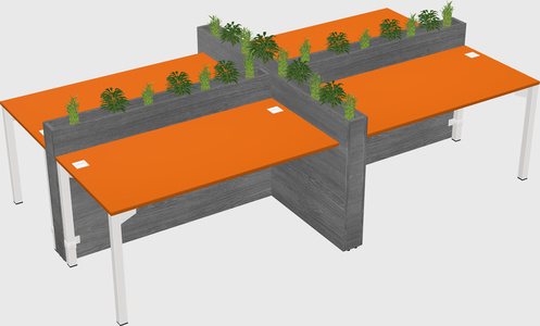 Rectangular shared desk