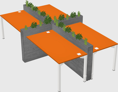 Rectangular shared desk
