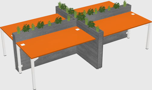 Rectangular shared desk