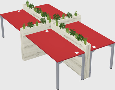 Rectangular shared desk