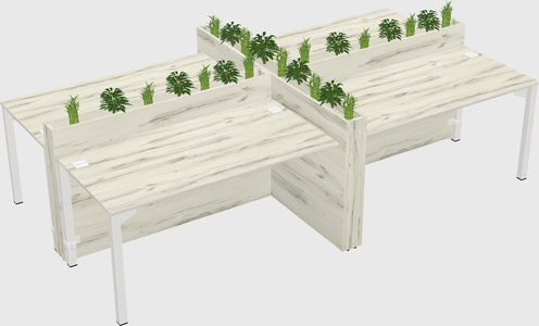 Rectangular shared desk