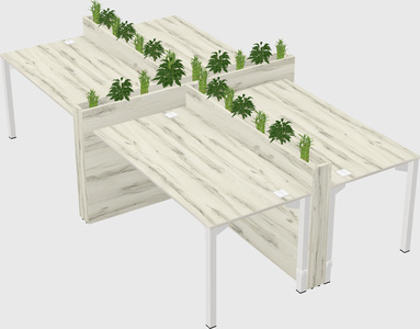 Rectangular shared desk