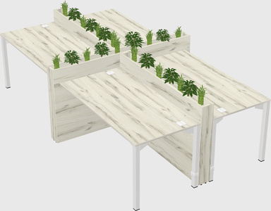 Rectangular shared desk