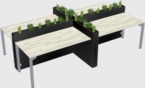 Rectangular shared desk