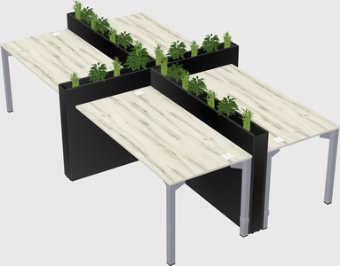 Rectangular shared desk