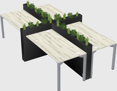 Rectangular shared desk
