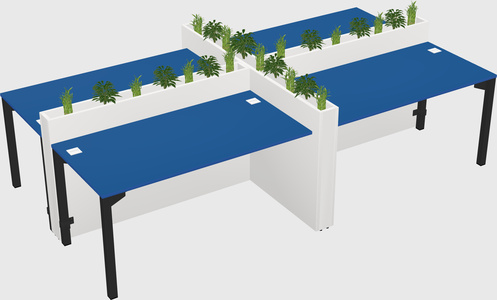 Rectangular shared desk