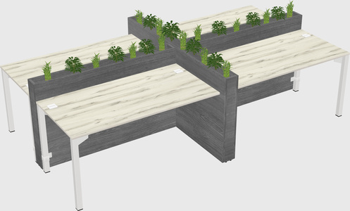 Rectangular shared desk