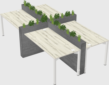 Rectangular shared desk