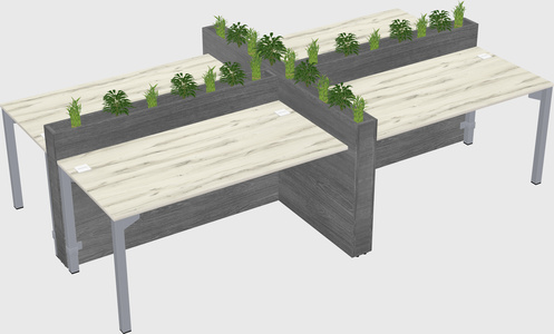 Rectangular shared desk