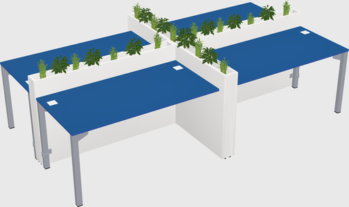 Rectangular shared desk