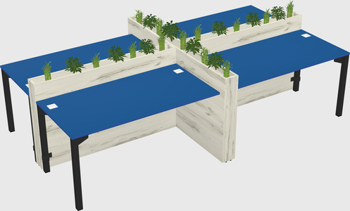 Rectangular shared desk