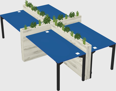 Rectangular shared desk