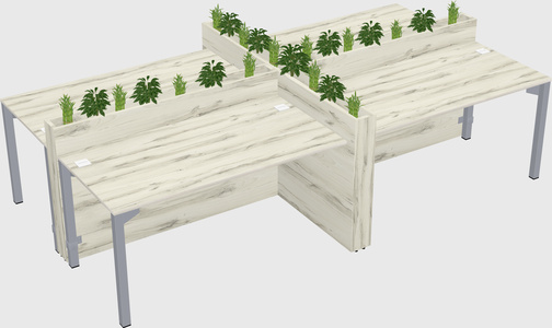 Rectangular shared desk
