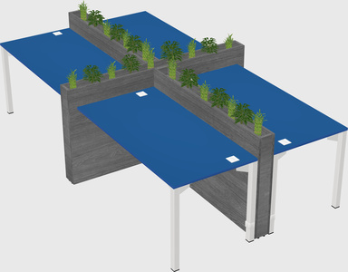 Rectangular shared desk