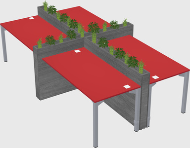 Rectangular shared desk