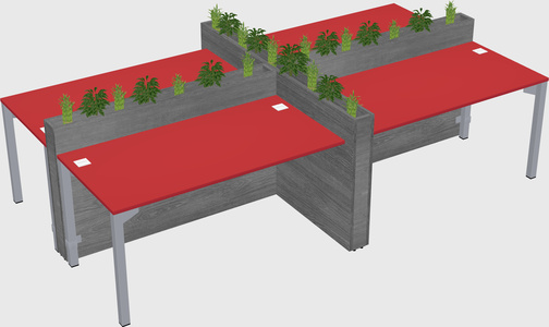 Rectangular shared desk