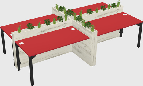 Rectangular shared desk