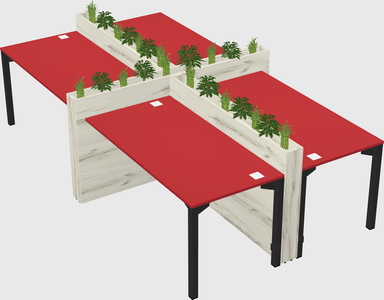 Rectangular shared desk