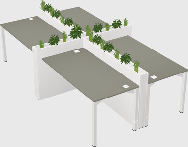 Rectangular shared desk
