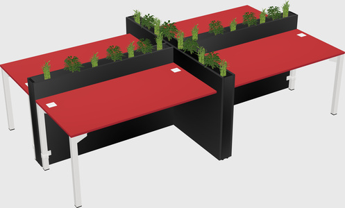 Rectangular shared desk
