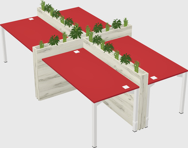 Rectangular shared desk