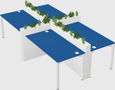 Rectangular shared desk