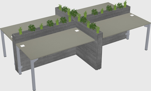 Rectangular shared desk