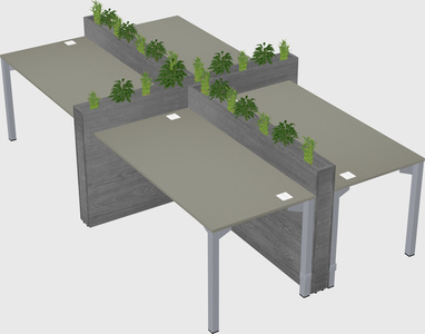 Rectangular shared desk