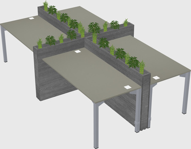Rectangular shared desk