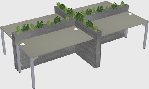 Rectangular shared desk