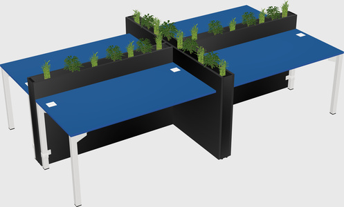 Rectangular shared desk